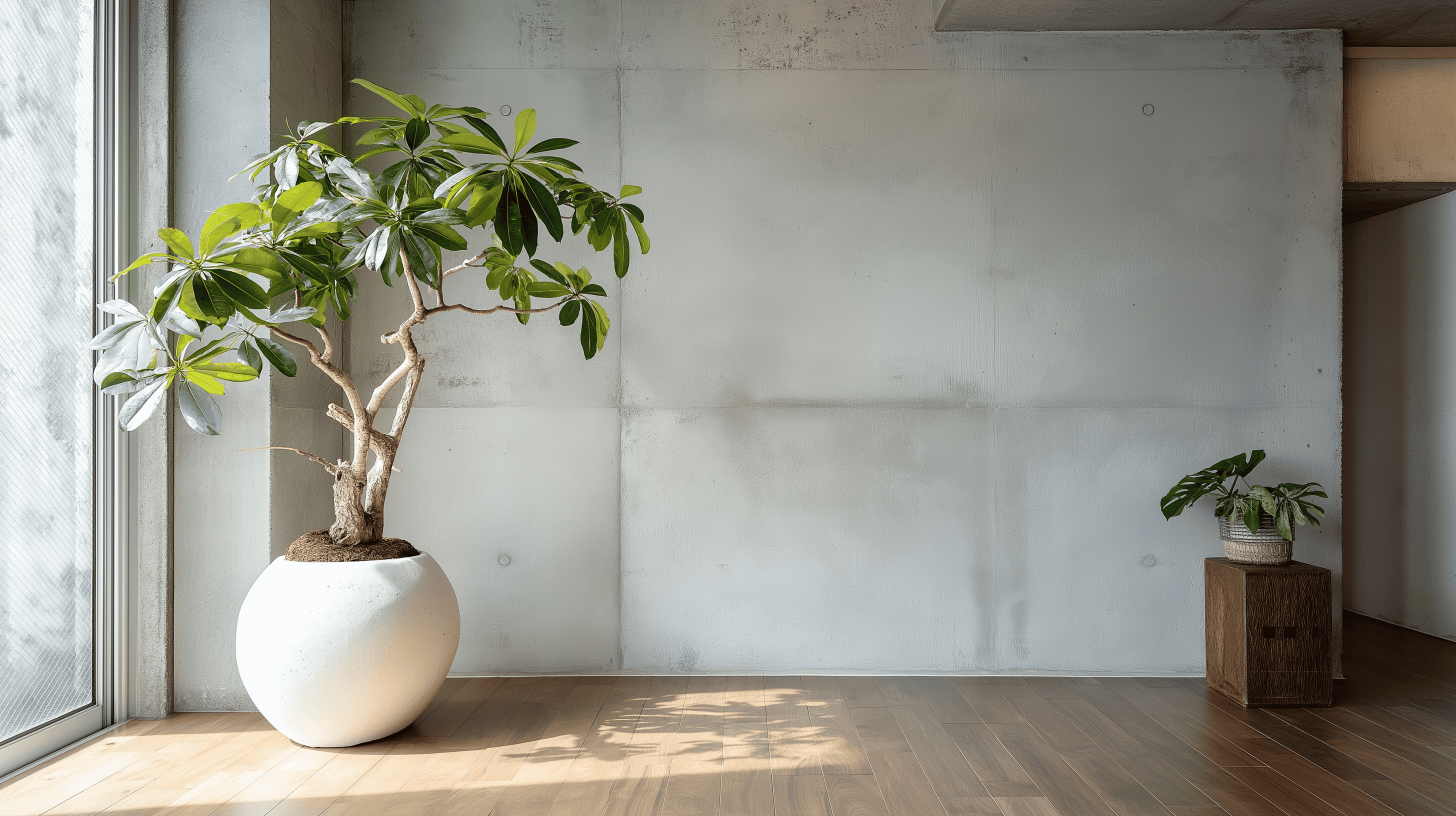 Air purifying plants in a room
