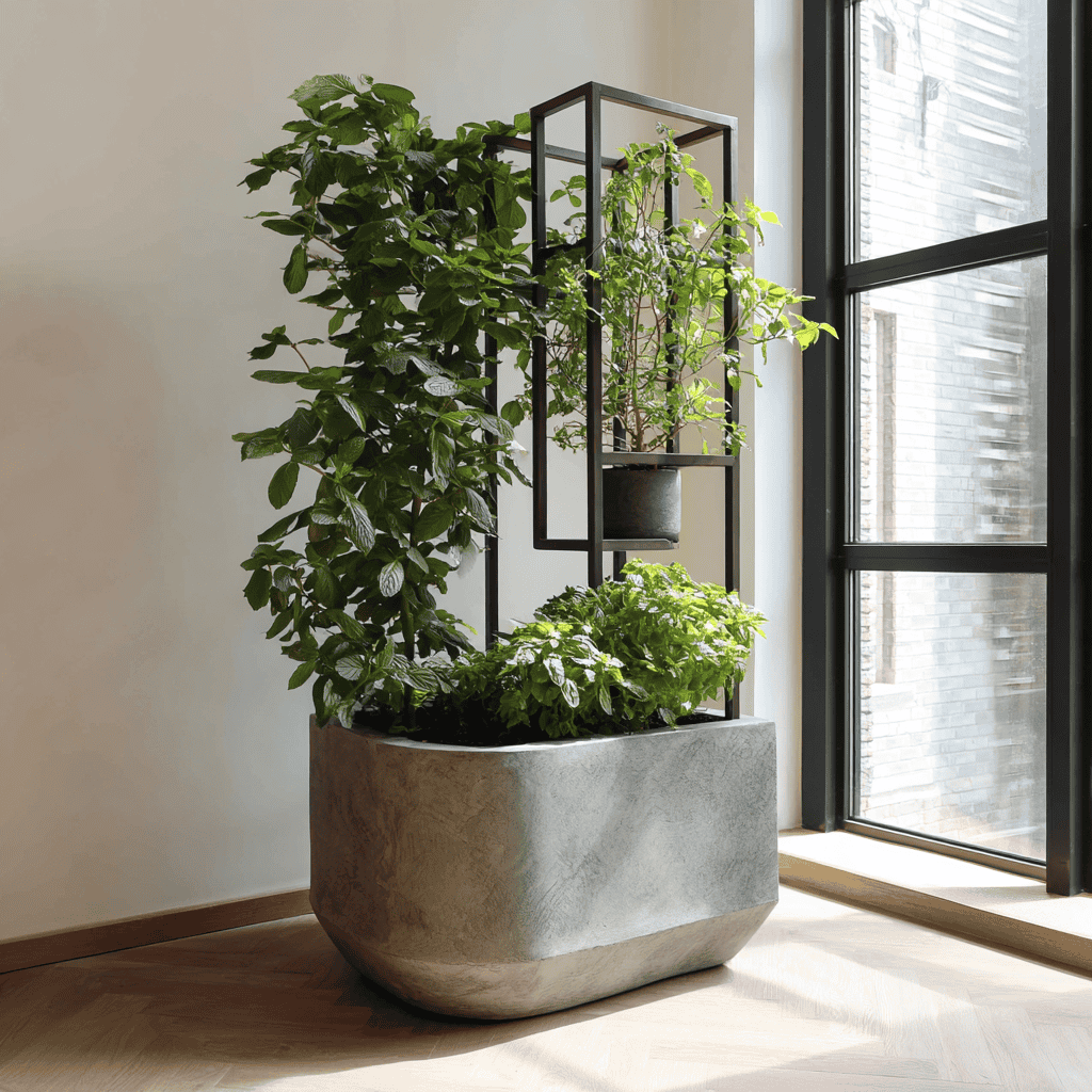 Bohemian style room with many plants